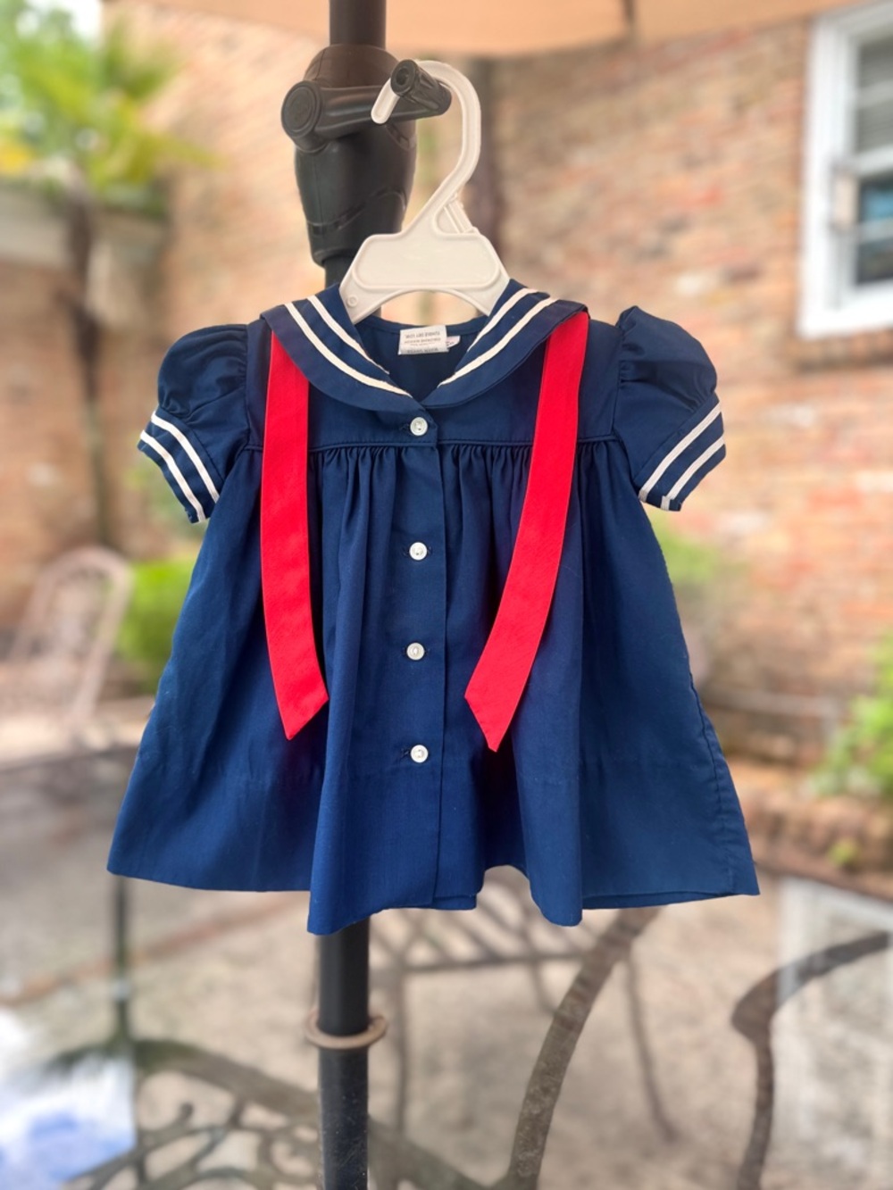 Vintage 1950’s Sailor/Nautical Baby Dress with Red Tie
